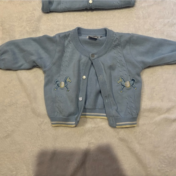 Friedknit Creations Connection Vintage 100% Cotton Blue Rocking Horse Sleeper - Picture 5 of 6